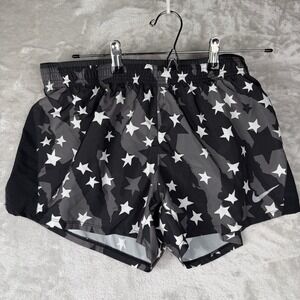 Nike Women's Running Shorts Star Camo Print Black White Athletic Size Small